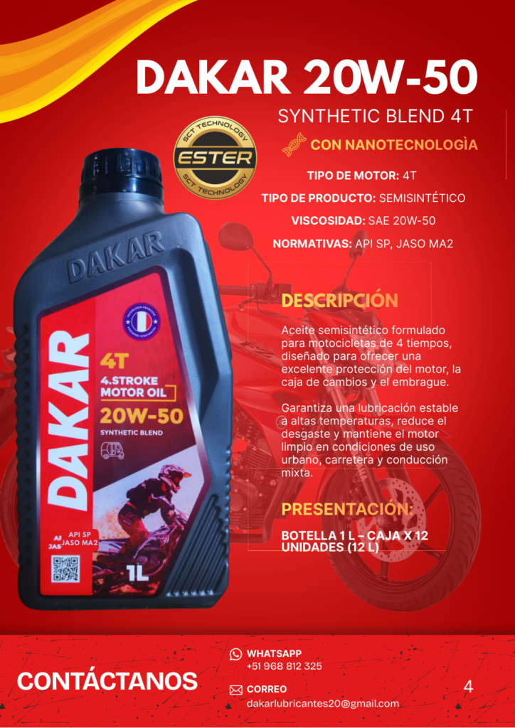 DAKAR 20W-50 Semisintetico 4T