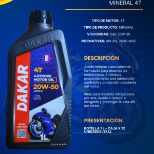DAKAR 20W-50 Mineral 4T