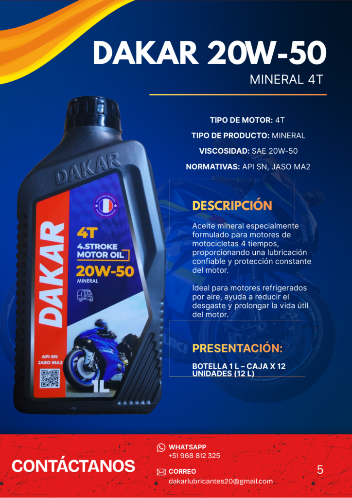 DAKAR 20W-50 Mineral 4T